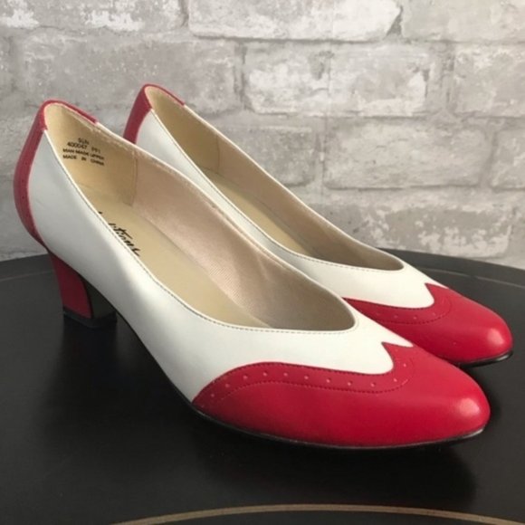 Vintage Shoes - Auditions Vintage Red and White Heels